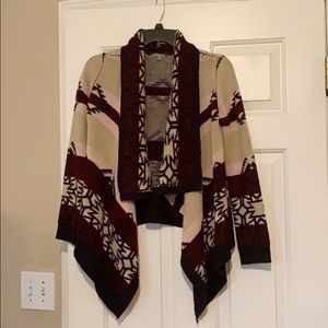 Charlotte Russe Aztec Print Waterfall Cardigan
